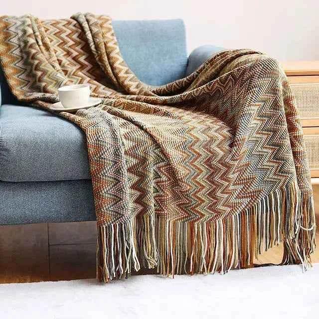 Boho Bed Plaid Blanket Geometry Aztec Baja Blankets Ethnic Sofa Cover Slipcover Decor Throw Wall Hanging Tapestry Rug Cobertor - GiFTiFY
