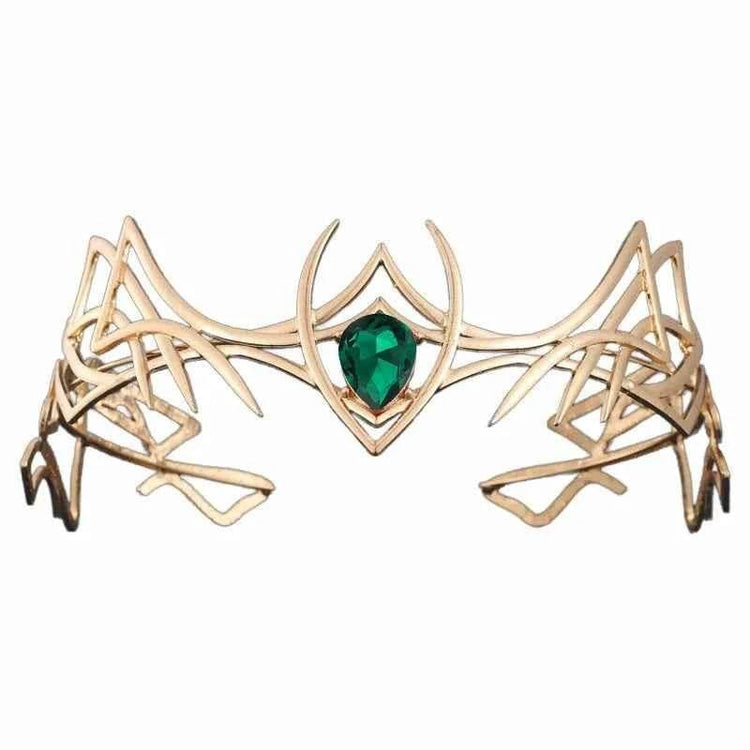 Halloween Goddess Cosplay Forehead Round Elves Crowns Tiara Women Vintage Leaf Headband Bridal Hair Accessories Wedding Headwear Tiaras by DSERS