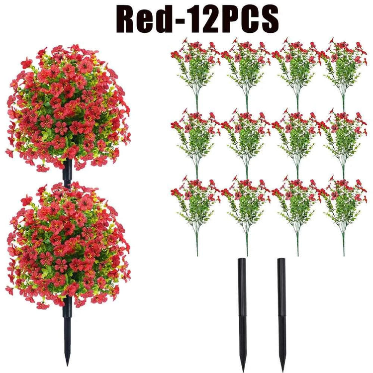 Fake Flowers Outdoor UV Resistant Faux Plants For Outside Yard Wedding Indoor Home Kitchen Farmhouse Decor Artificial Plants