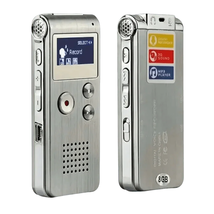 Black 8GB Voice Recorder MP3 Sound Audio Recorder - GiFTiFY