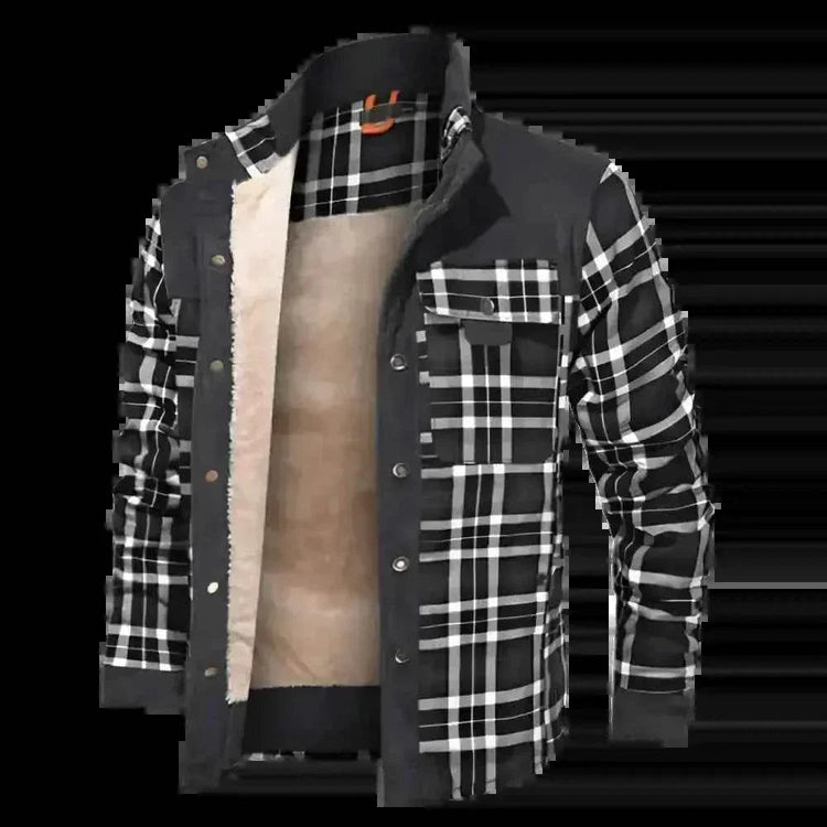 Burgundy Plaid Fleece Lined Flannel Shirt Coat - GiFTiFY