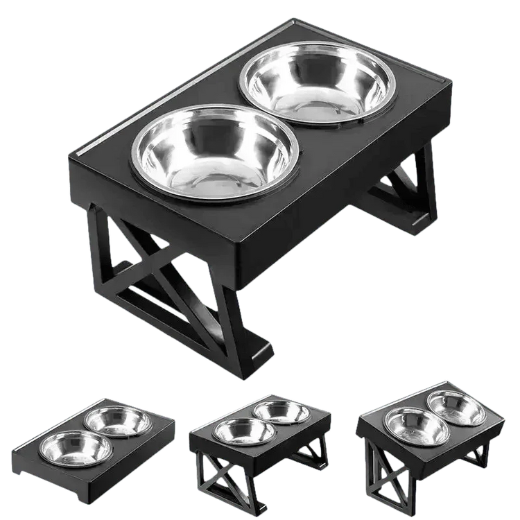 Elevated Bowls Stand for Pets Adjustable Height Dog Elevated Bowls Double Elevated Bowls Stand - GiFTiFY