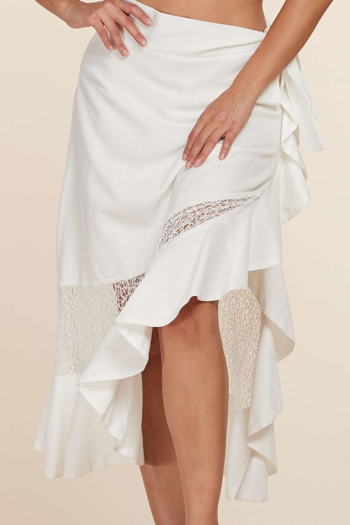Fasheabe Crop Top 2pc Midi Skirt Set Fasheabe