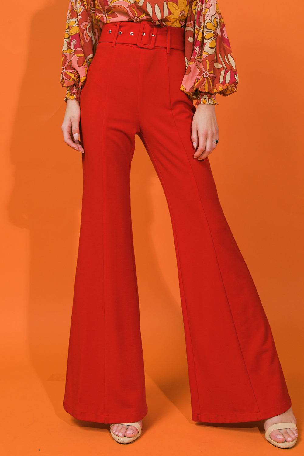 COUNTDOWN THE HOURS WOVEN FLARED PANTS Flying Tomato