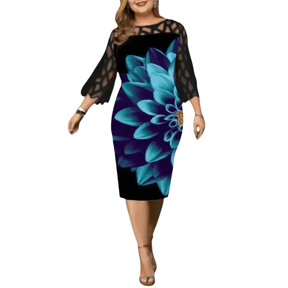Floral Sheath Dress Women Summer Patchwork Floral Dress Women Floral Print Dress Women Size - GiFTiFY