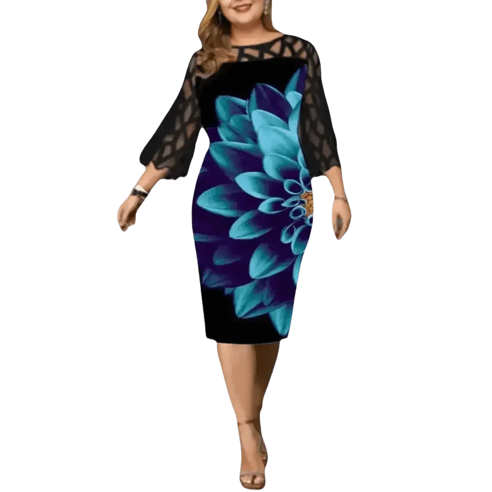 Floral Sheath Dress Women Summer Patchwork Floral Dress Women Floral Print Dress Women Size - GiFTiFY