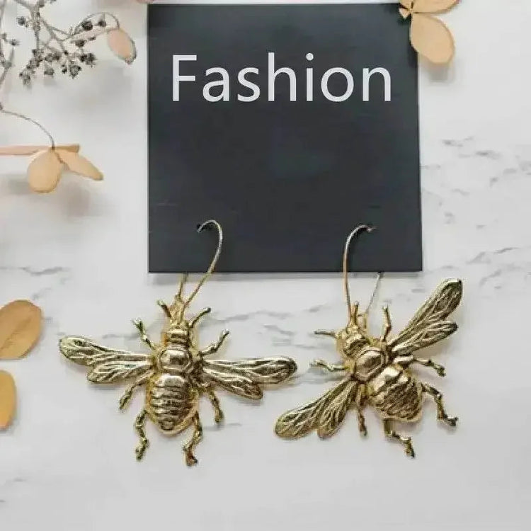 Goth Bumblebee Hoops Water Crystal Earring Dangle Drop Teardrop Witch Creative Gothic Punk Grunge Jewellery Women Gift Trend - GiFTiFY