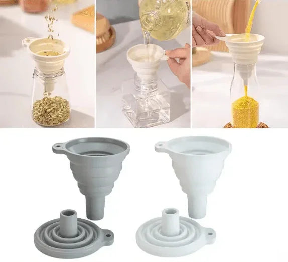 Kitchen Silicone Funnel Foldable Funnel for Filling Water Bottle With Liquid - GiFTiFY
