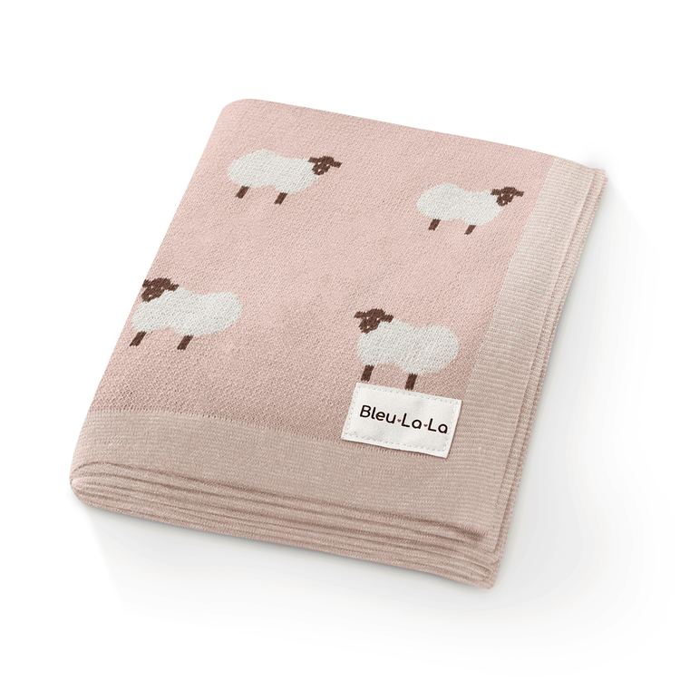 Sheep Knit Receiving Baby Blanket - GiFTiFY