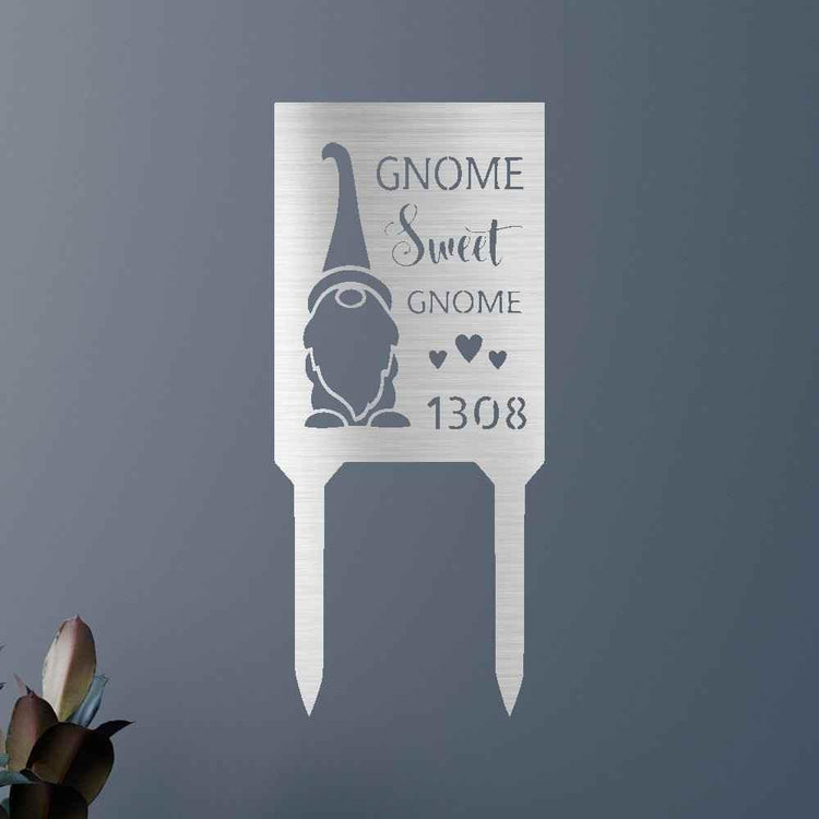 Gnome Home Stake - Custom Metal Sign - GiFTiFY