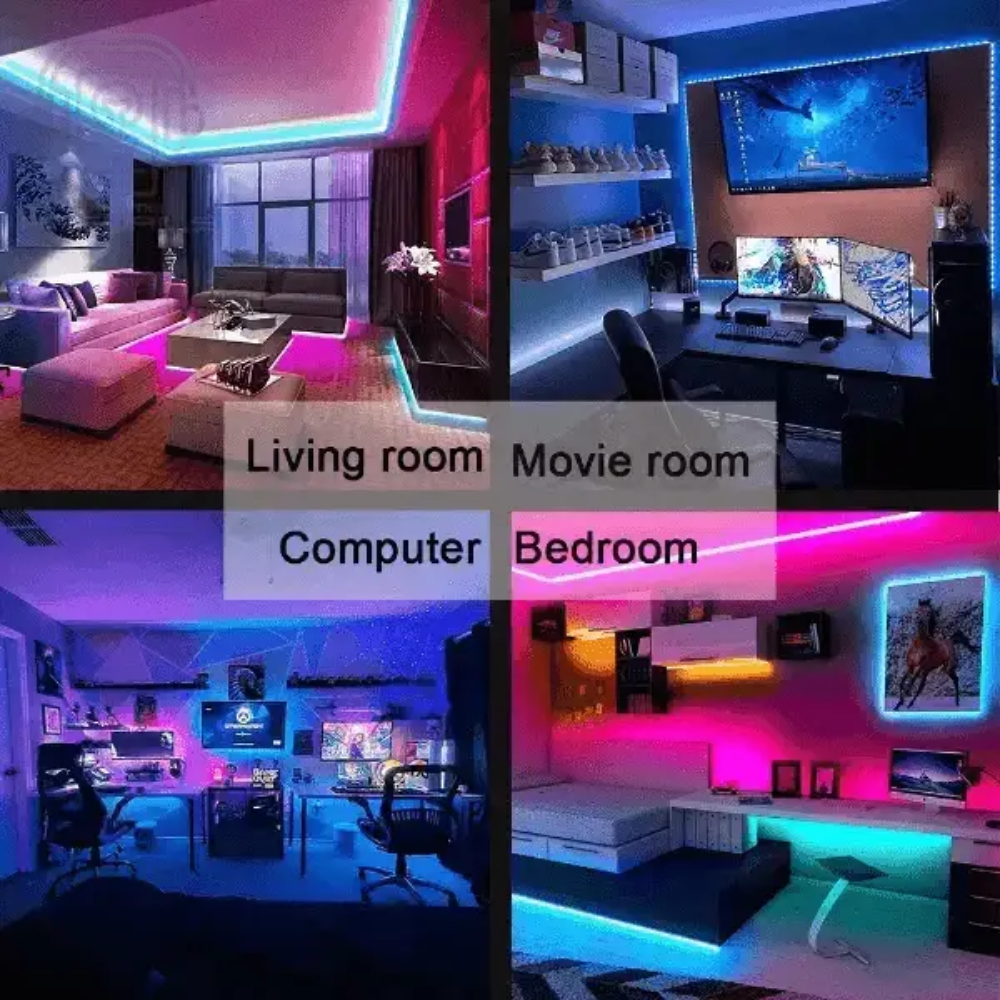 Purple LED Strip Light Television Bluetooth USB - GiFiFY
