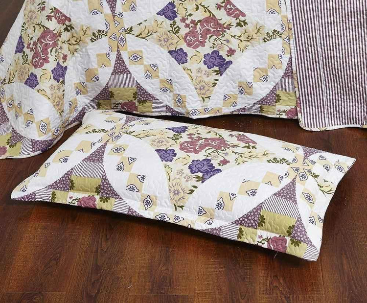 DaDa Bedding Wisteria Cottage Roses Floral Lightweight Quilted Bedspread Set (HS-1003) Quilts by DaDalogy Bedding Collection