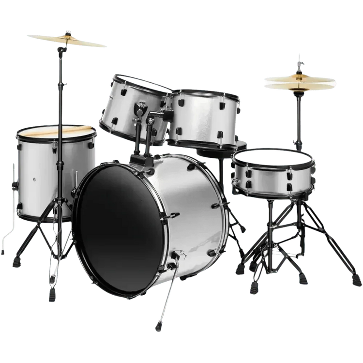 Red 5-Piece Adult Drum Set with Remo Batter Heads and Cymbals - GiFTiFY