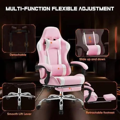 Ergonomic PU Leather Gaming Chair - Adjustable & Stylish - GiFTiFY