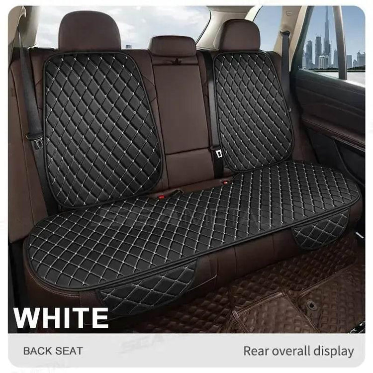 Black Quilted Leather Car Seat Covers - GiFTiFY