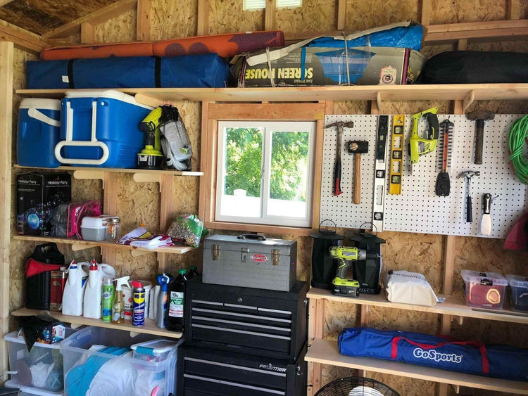 Shed Shelf Bracket Kit 10" Shelving, Shed Organizer