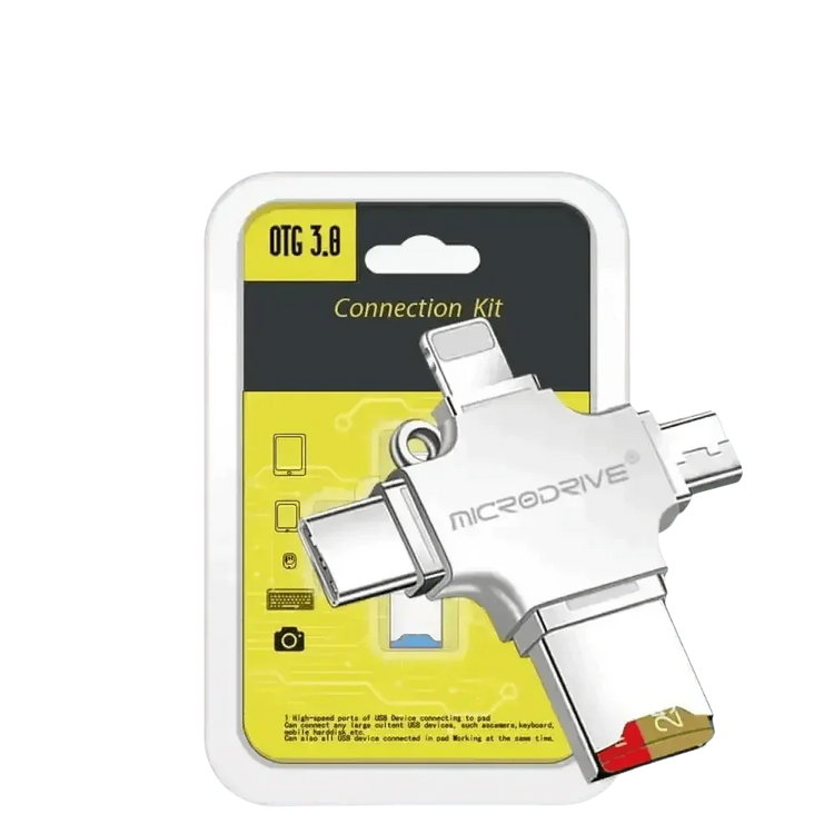 Silver OTG USB Flash Drive Adapter with Memory Cards - GiFTiFY