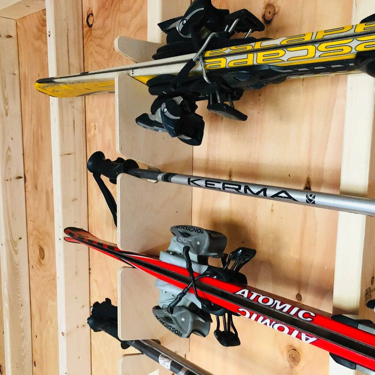 Snow & Water Ski Storage Rack – Shed Organizer for Skis, Poles & Gear - GiFTiFY