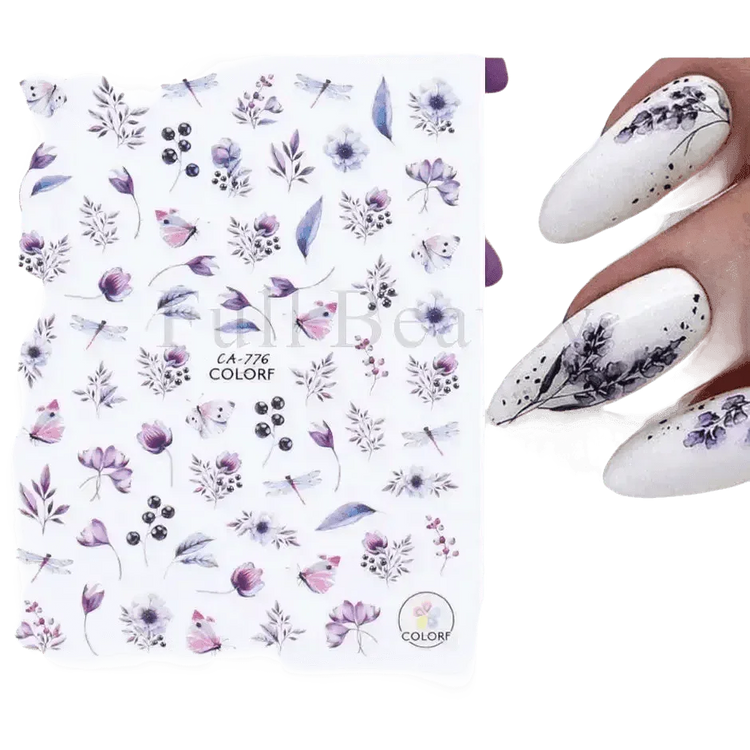 Spring Flower Leaf Nail Decals - GiFTiFY