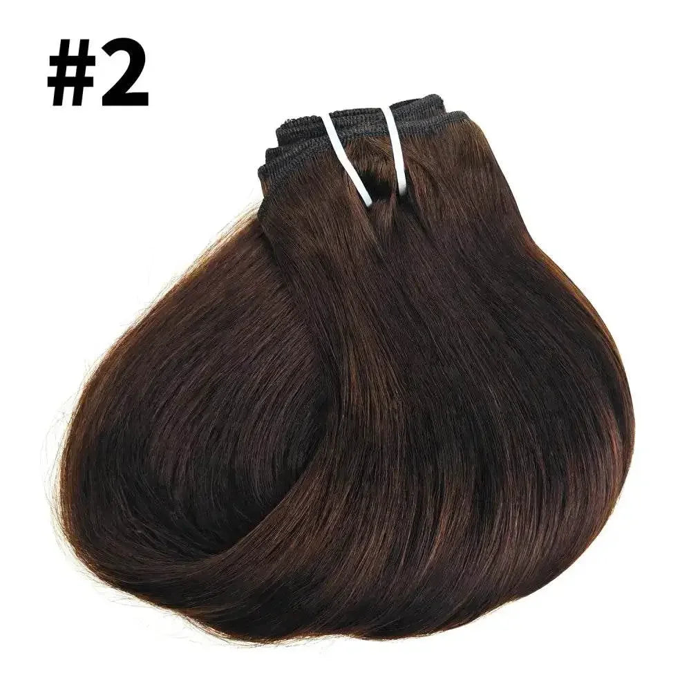 Straight Human Hair Extensions Brazilian Natural Seamless Clip ins Human Hair Extensions 16-26 Inch Full Head For Women - GiFTiFY