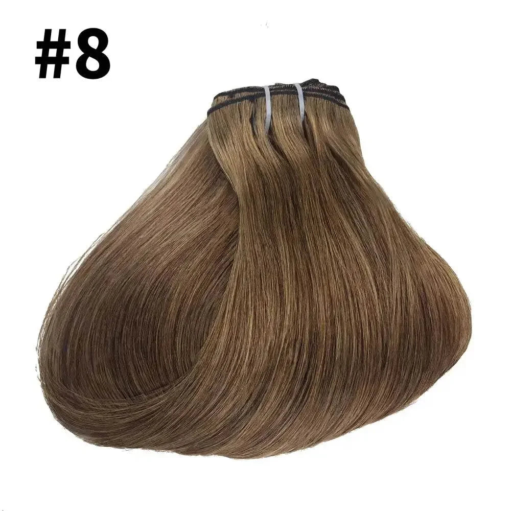 Straight Human Hair Extensions Brazilian Natural Seamless Clip ins Human Hair Extensions 16-26 Inch Full Head For Women - GiFTiFY