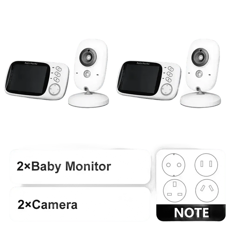 Video Baby Monitor with Two-Way Audio and Temperature Display US Plug - GiFTiFY