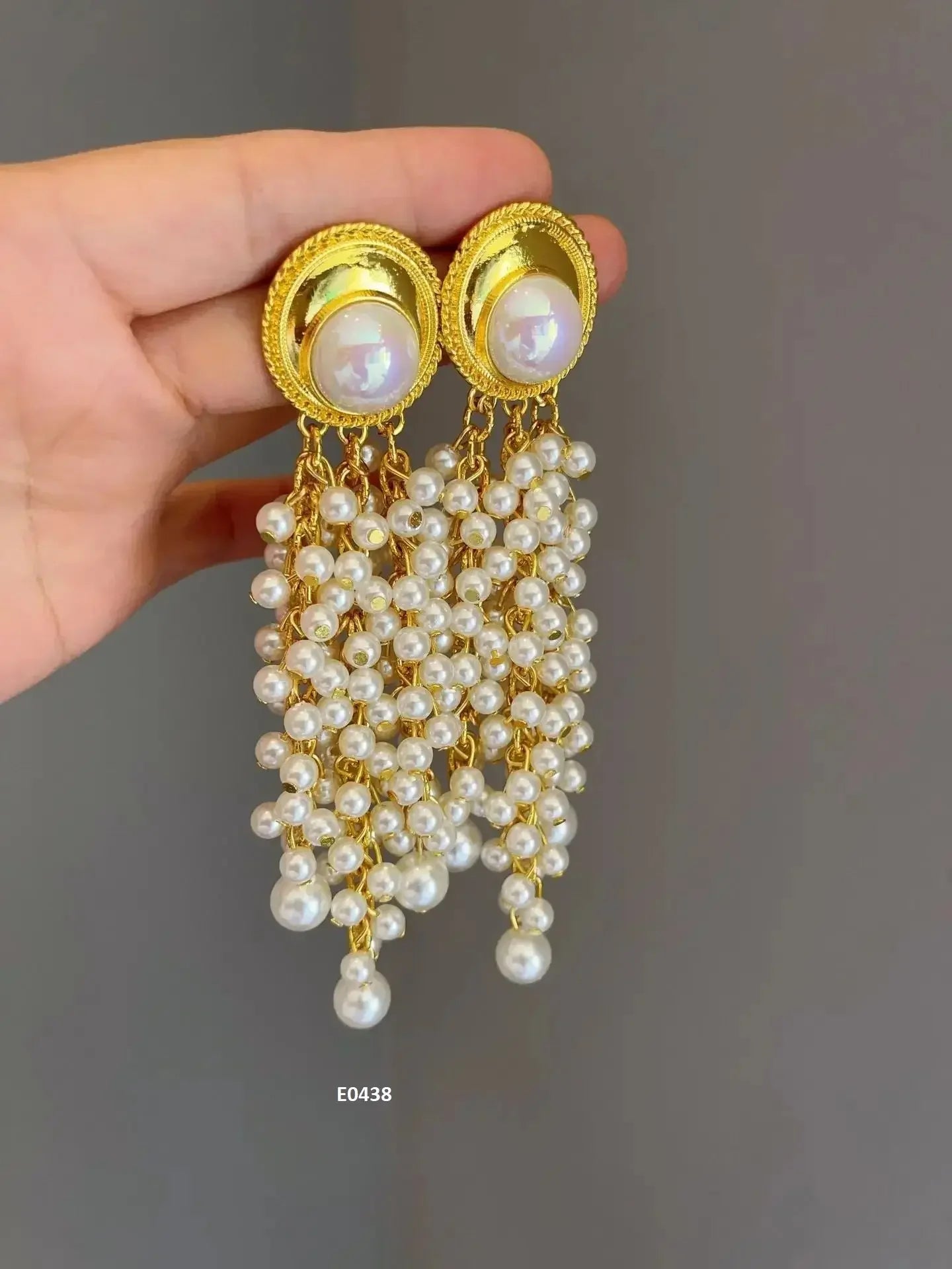 French Style Exaggerated Big Eyes Long Earrings Fashion Pearl Water Droplets Earring DSERS