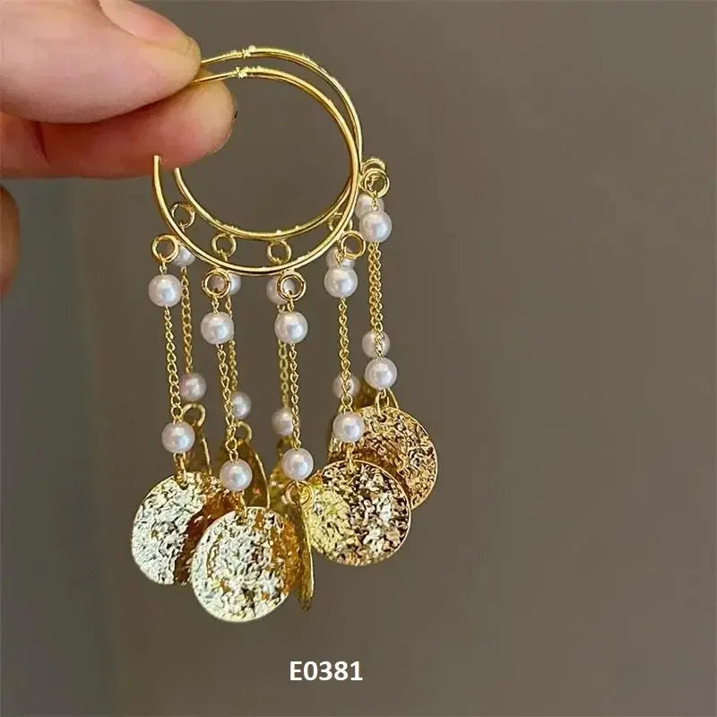 French Style Exaggerated Big Eyes Long Earrings Fashion Pearl Water Droplets Earring DSERS