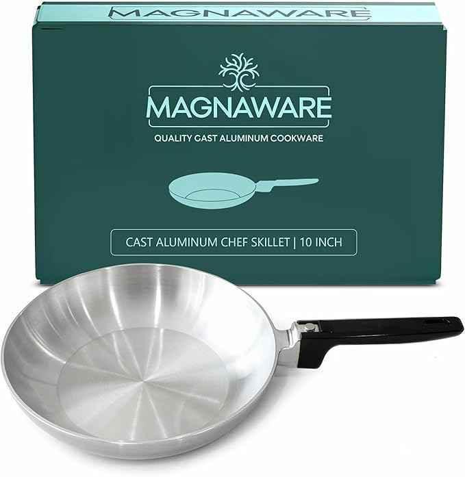 10-Inch Chef Skillet – Quick & Even Heat Distribution – Lightweight Cast Aluminum Frying Pan Home & 