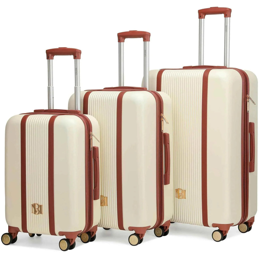 Mia 3 Piece Expandable Retro Luggage Set Luggage Sets by Travellty