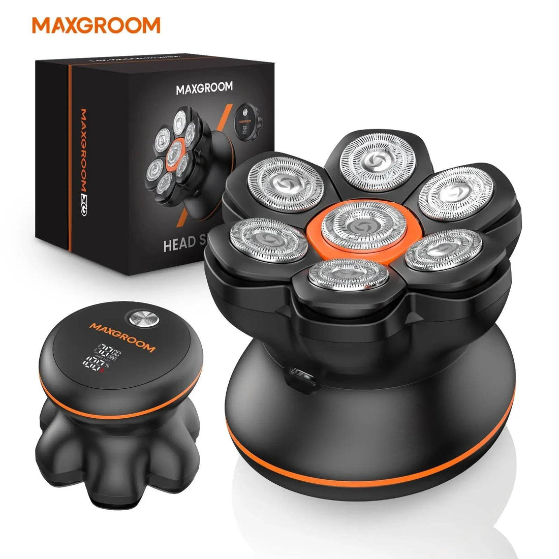 MAXGROOM 7D rotary head shaver for bald men, waterproof and USB rechargeable