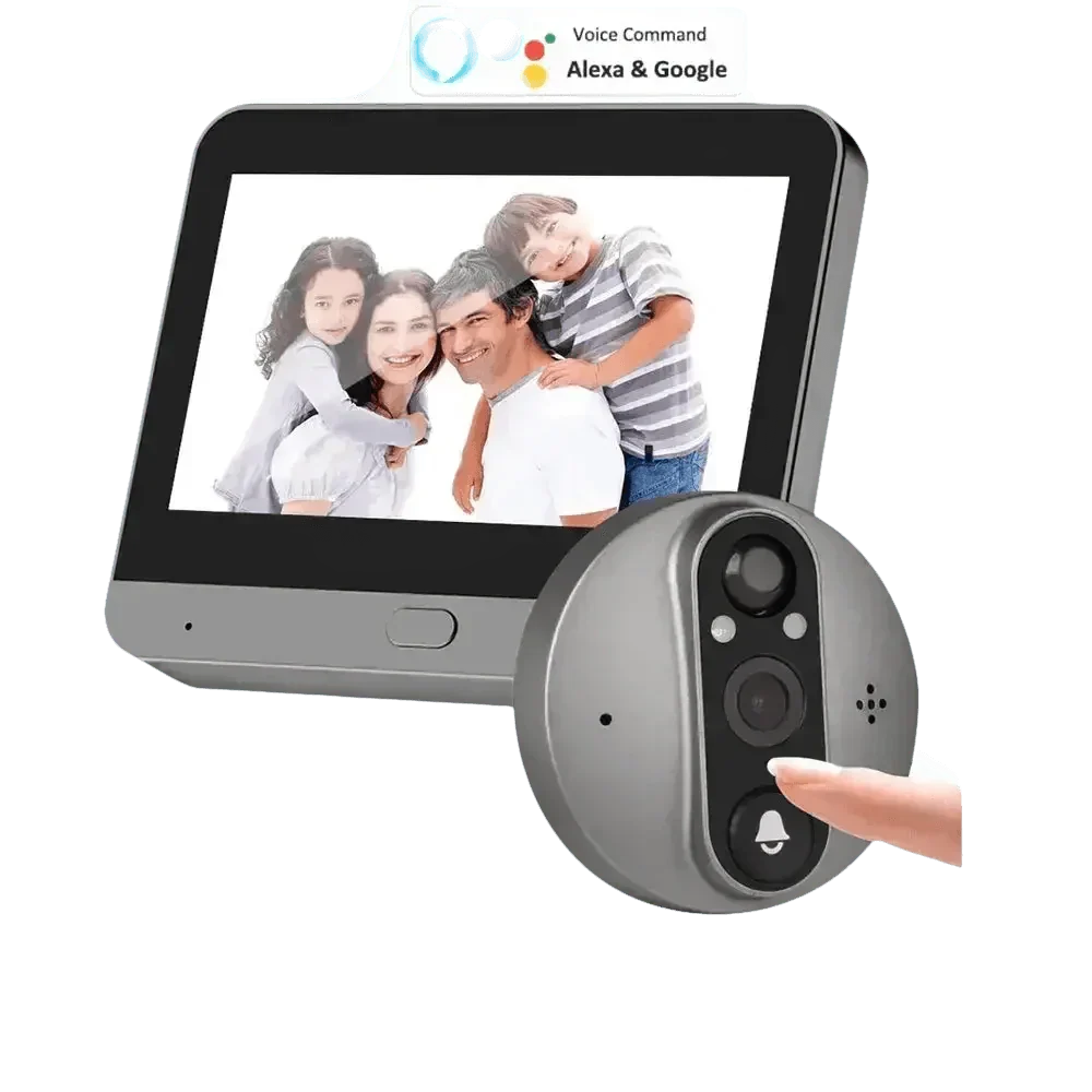 Alexa-compatible door cam with PIR motion sensor