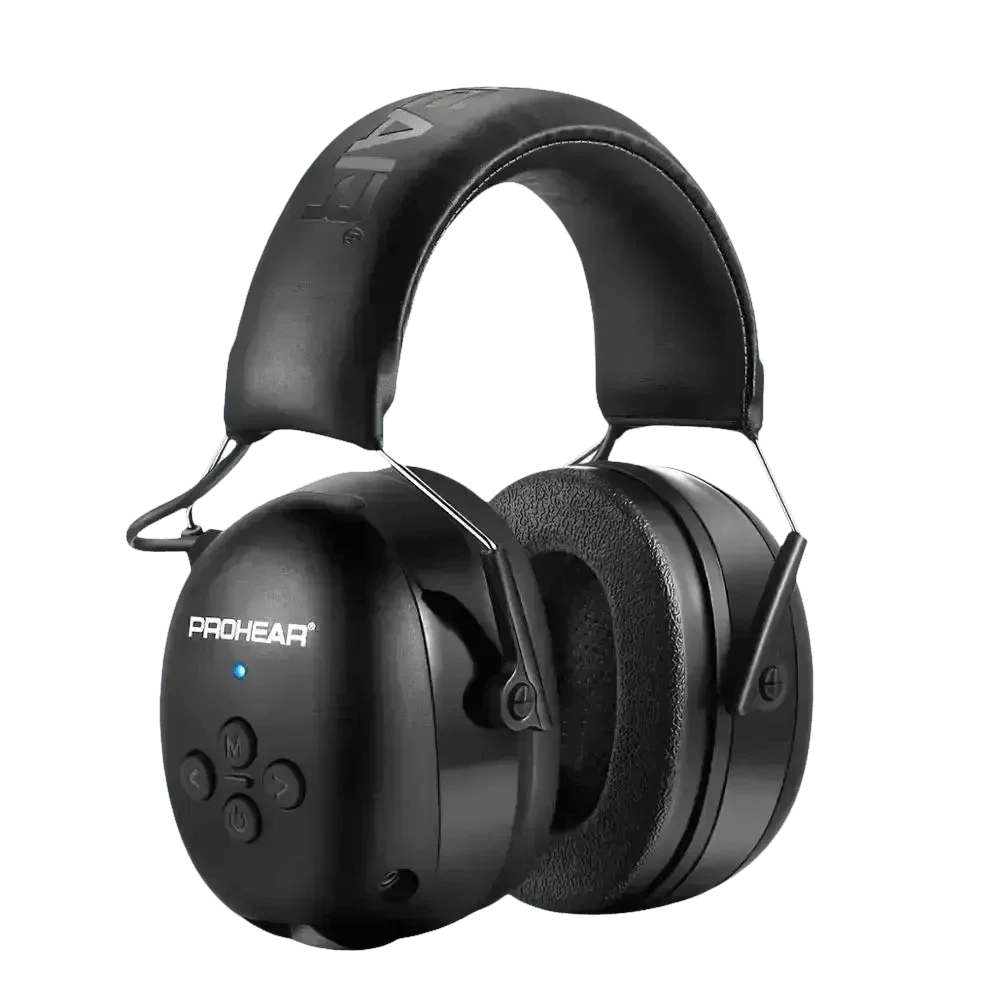Black noise canceling Bluetooth earmuffs for hearing protection