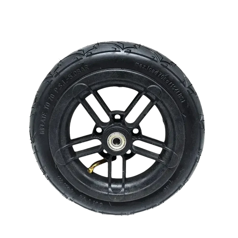 Black pneumatic 8-inch tire with inner tube for folding electric scooters