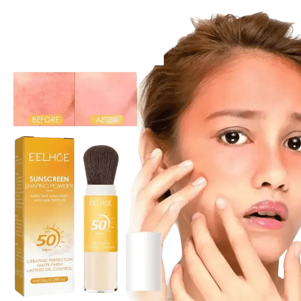 Eelhoe Sunscreen Setting Powder with Brush Breathable Finish Makeup by CJ