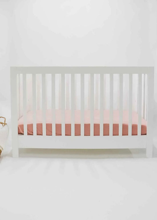 Peony Ribbed Crib Sheet by Little Mae & Co