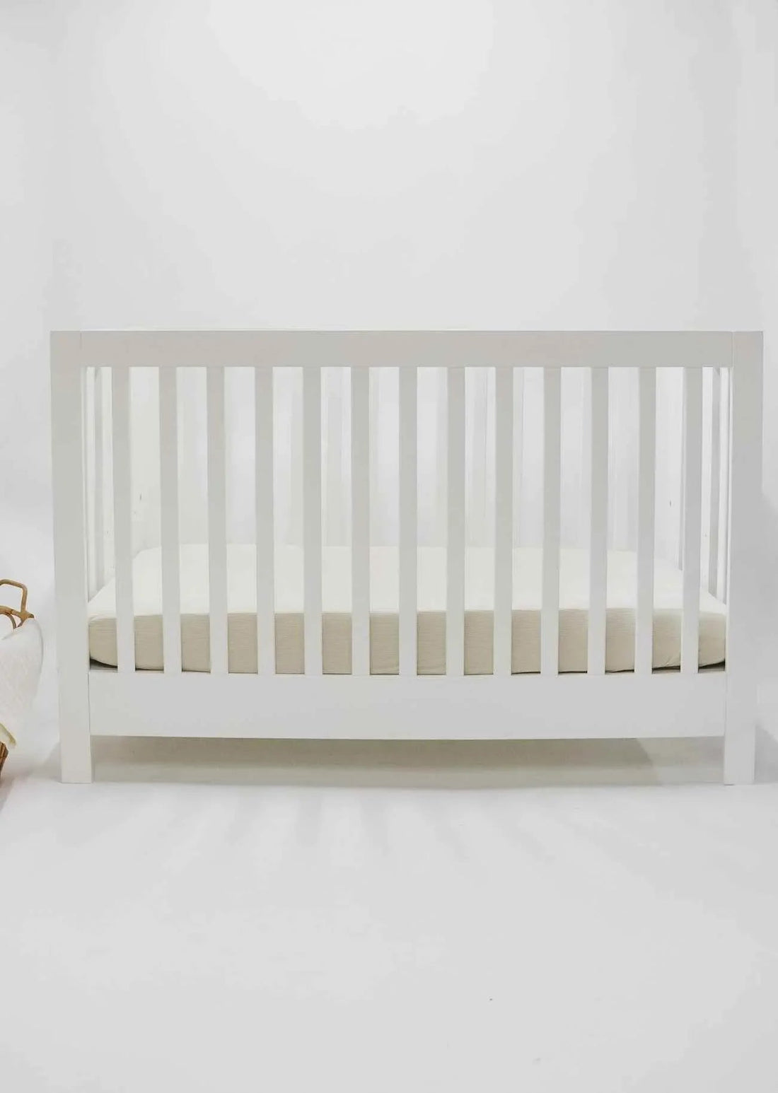 Oat Ribbed Crib Sheet by Little Mae & Co