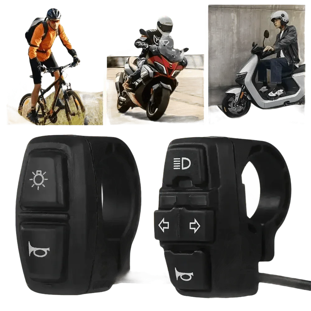 Motorcycle style handlebar control switches for electric bikes and scooters