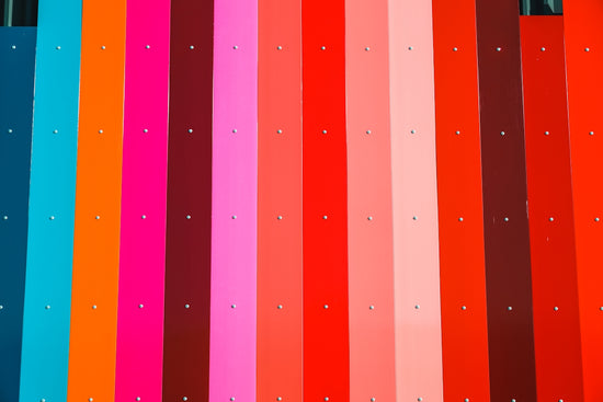 purple and green striped wall