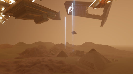 a flag on a pole in a desert