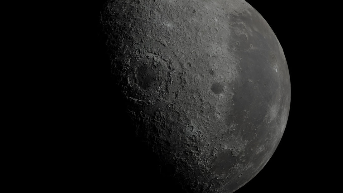 a close up of the moon with a black background