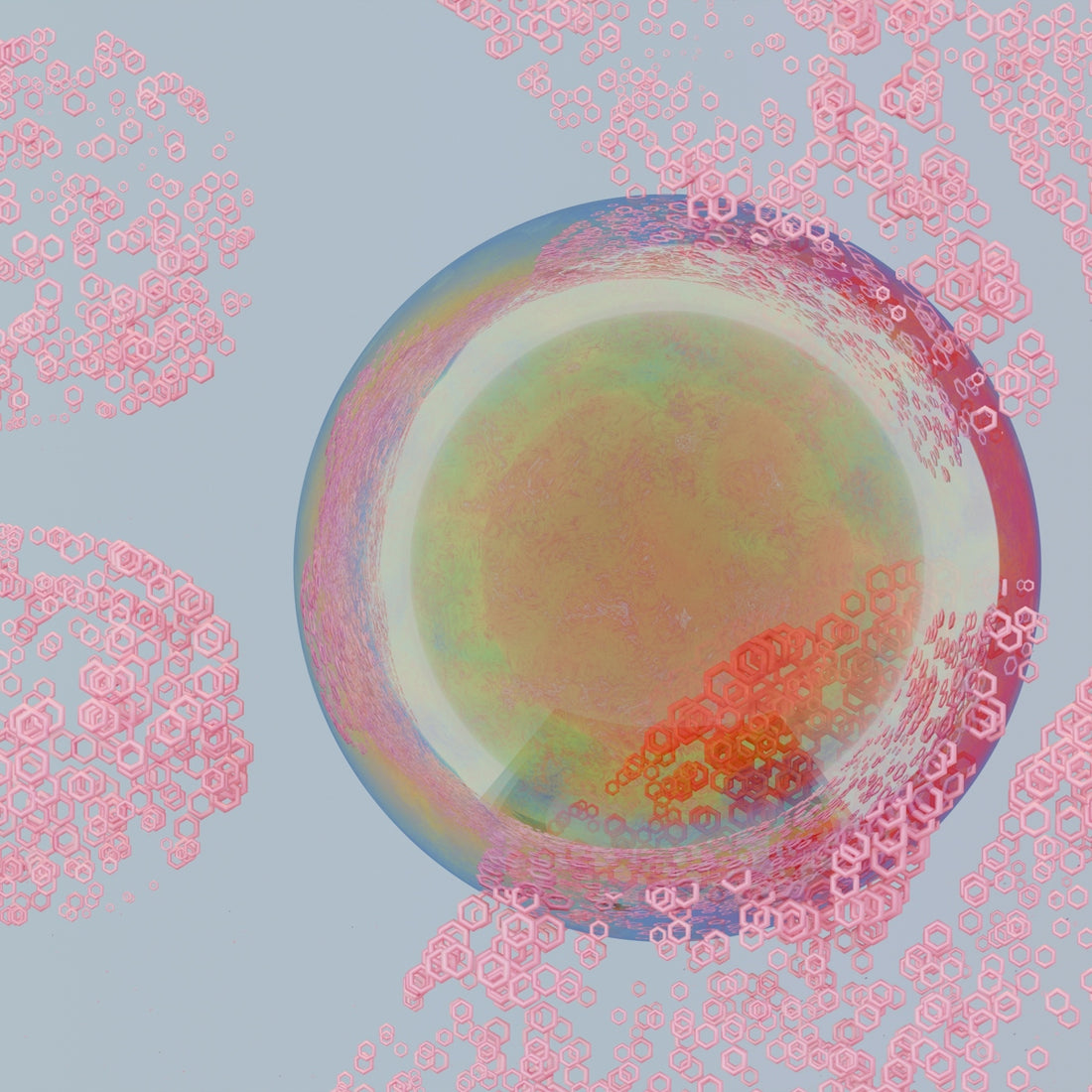 a picture of a bowl with a lot of bubbles in it