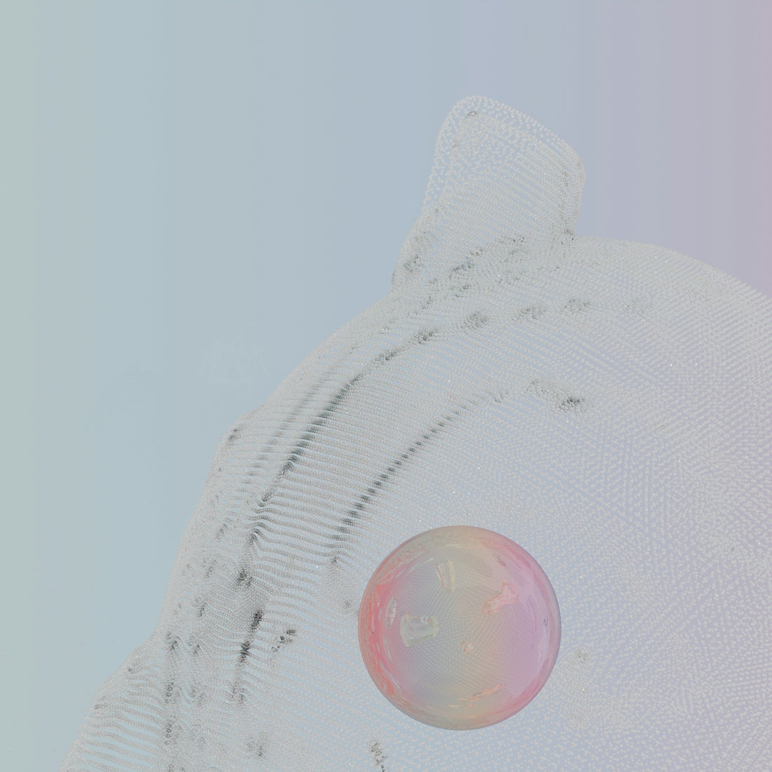 a close up of a white hat with a pink button