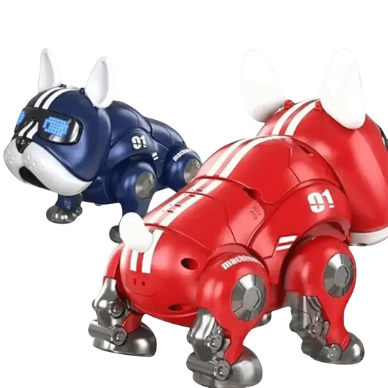 Robotic bulldog toy pair with movable heads
