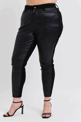 Judy Blue Plus Size HW Faux Leather Skinny Pants - GiFTiFY