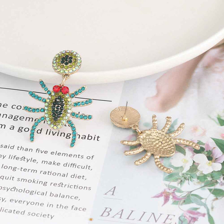 Spider Rhinestone Alloy Earrings - GiFTiFY