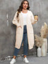 Plus Size Long Sleeve Pocketed Cardigan - GiFTiFY