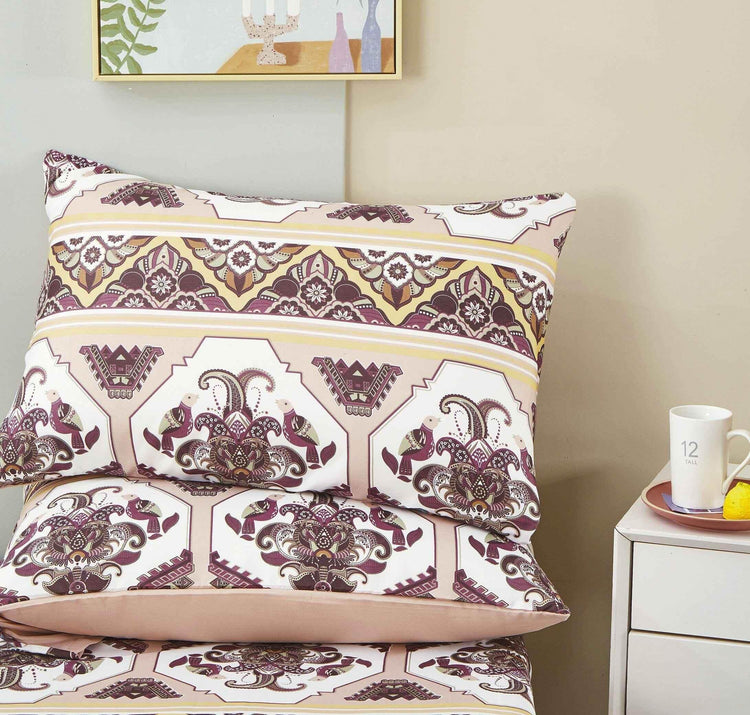 DaDa Bedding Majestic Oriental Kilim Duvet Cover - w/ Pillow Cases Royal Persian Traditional Design Intricate Ornate Ornament Print - GiFTiFY