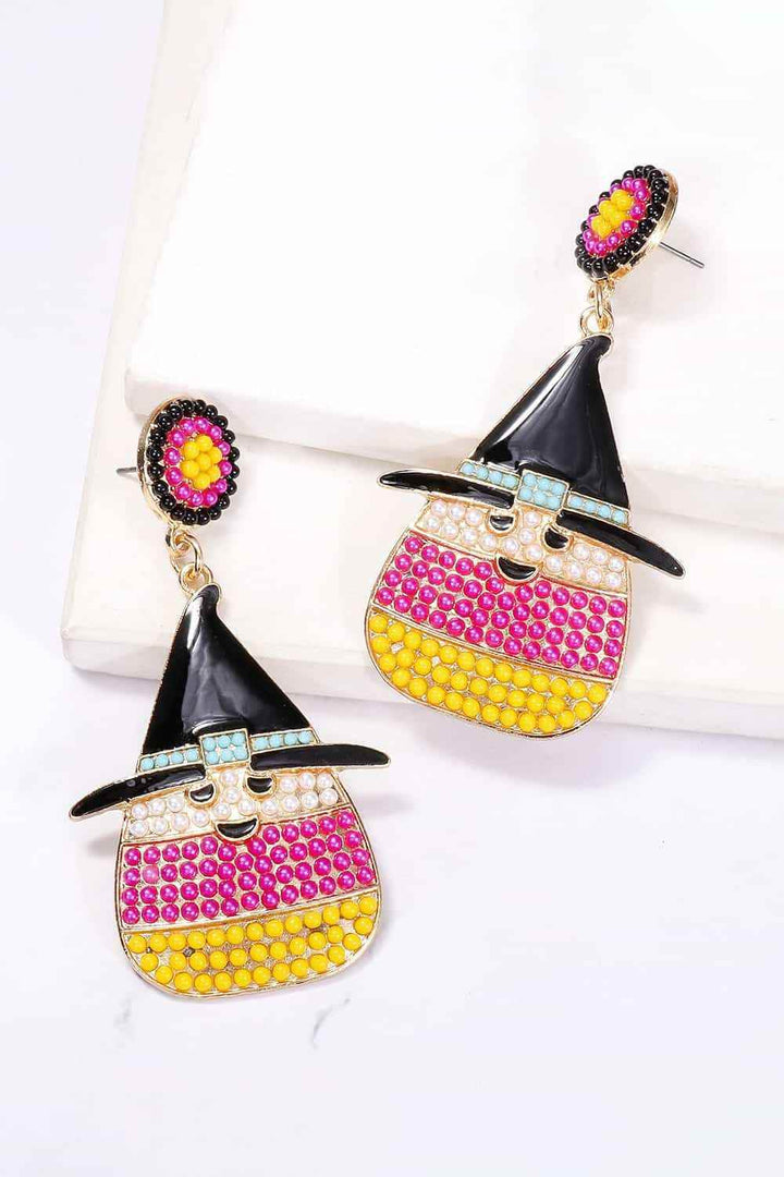 Witch's Hat Shape Synthetic Pearl Dangle Earrings - GiFTiFY