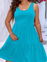 Plus Size Tiered Scoop Neck Tank Dress - GiFTiFY